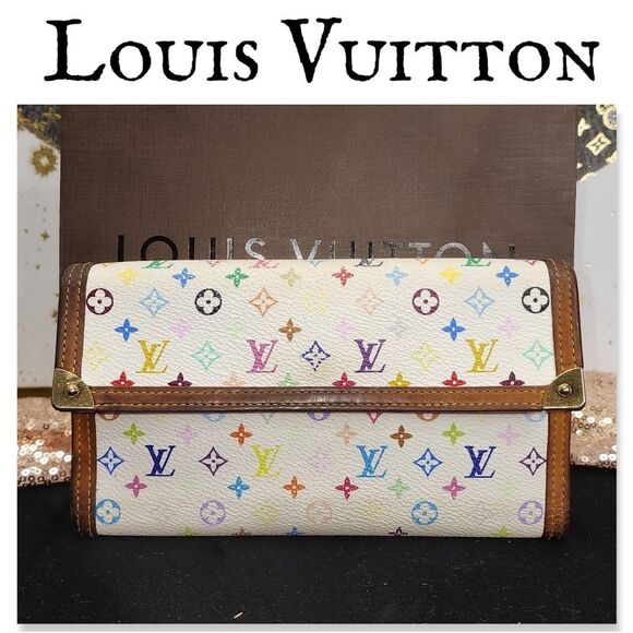 Authentic Louis Vuitton Monogram Multicolor Porte Tresor International Wallet - Picture 1 of 16